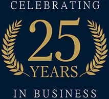 Celebrating 25 years in business award